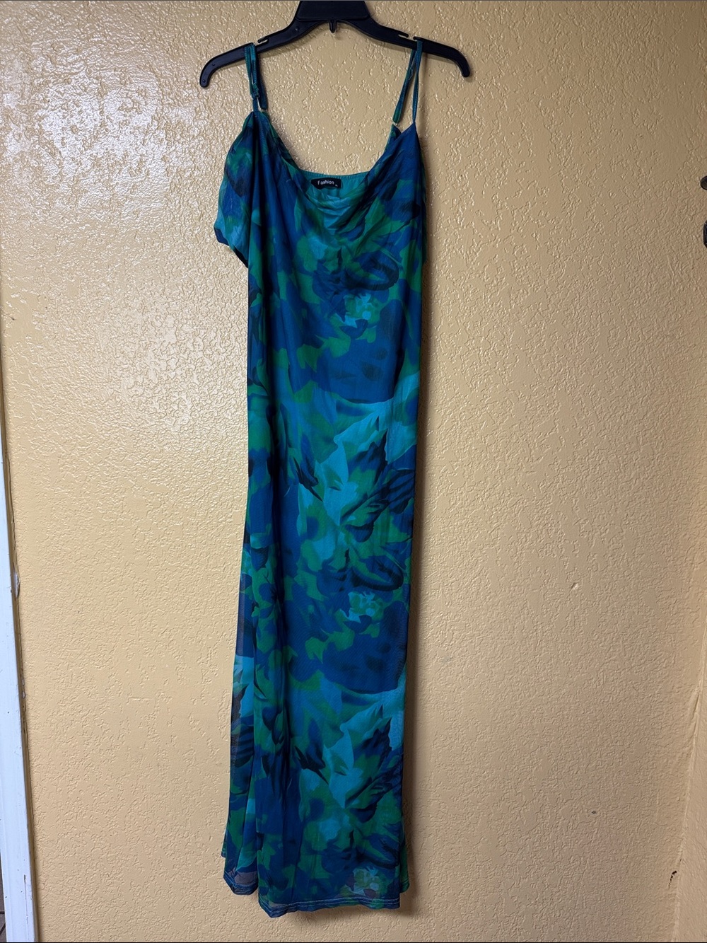 Slip Maxi Dress in Teal & Blue